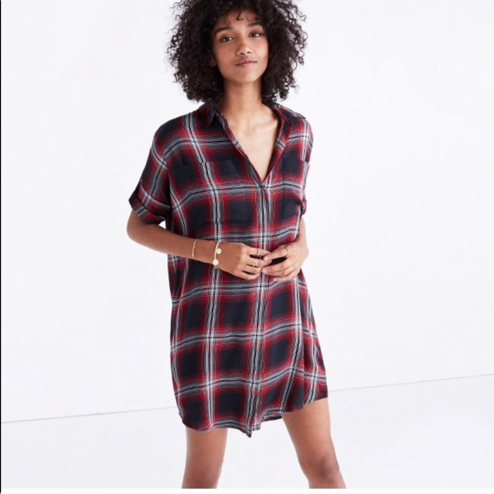 NEW • Madewell • Courier Shirt Dress Collins Plaid